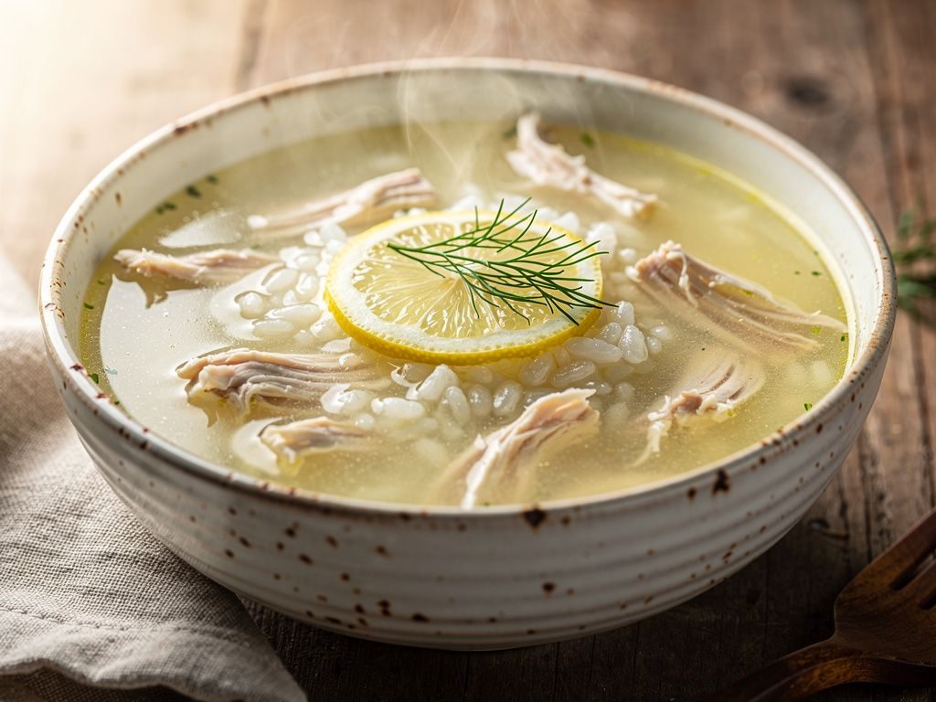 Avgolemono Greek Lemon Chicken Soup