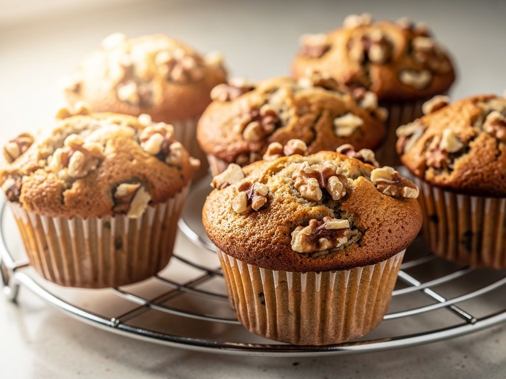 Bakery-Style Banana Walnut Muffins