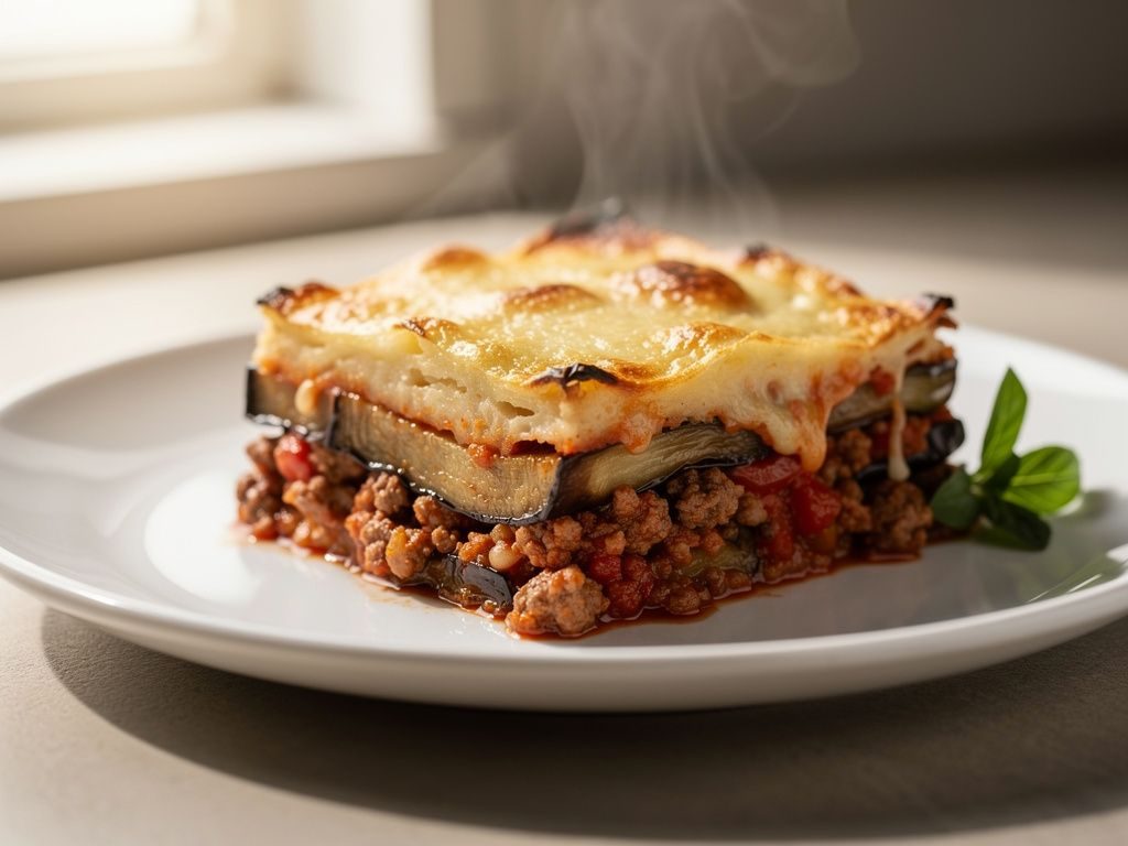 Classic Greek Moussaka with Bechamel
