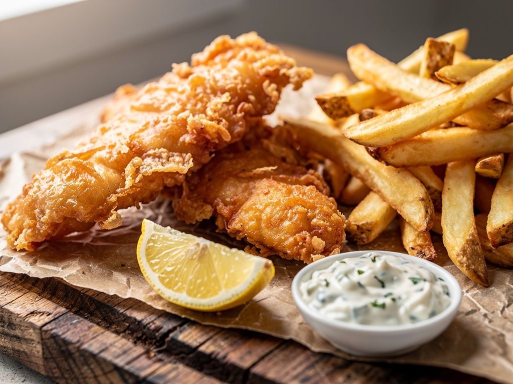Crispy Beer-Battered Fish and Chips