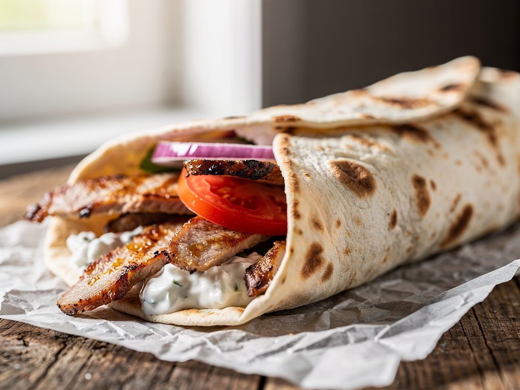 Grilled Pork Gyros with Pita