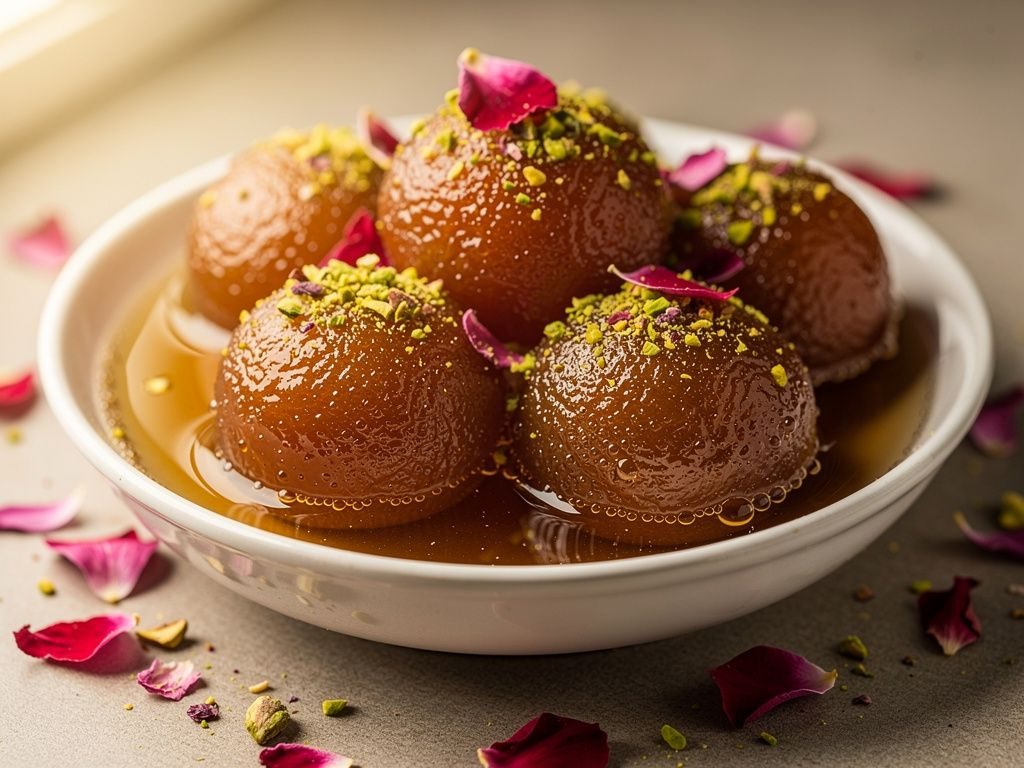 Gulab Jamun (Milk Dumplings in Rose Syrup)